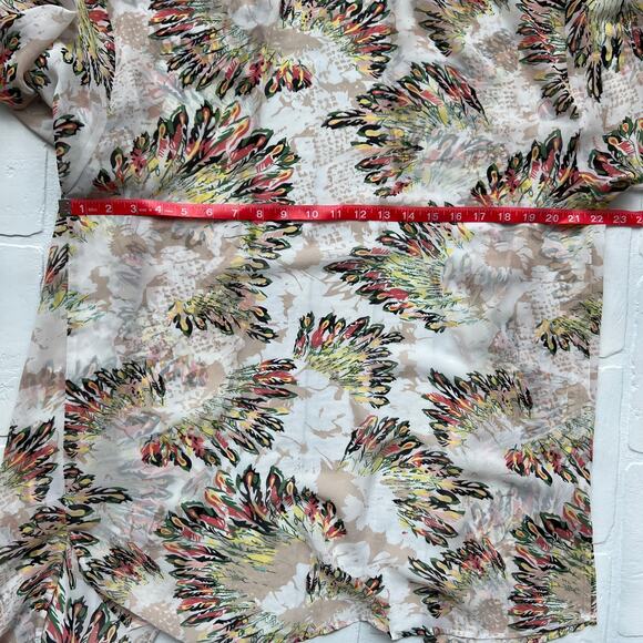 Daniel Rainn Kimono Botanical Feather Boho Print Lightweight Tropical -sz S/M - Picture 8 of 8